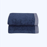 500 GSM Bamboo Hand Towel Set Of 2 - Blue | Ultra Soft & Highly Absorbent Towels - Rangoli